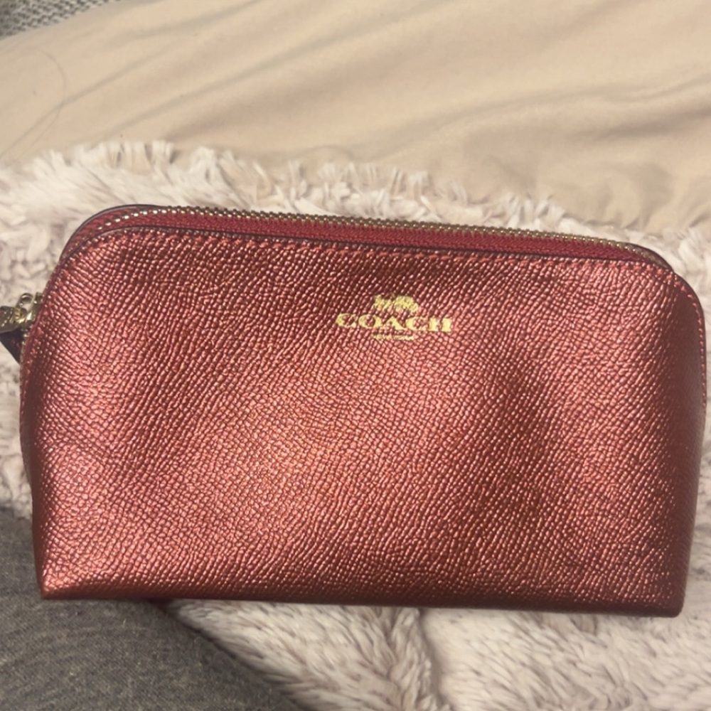 Coach Metallic Red Cosmetic Bag
